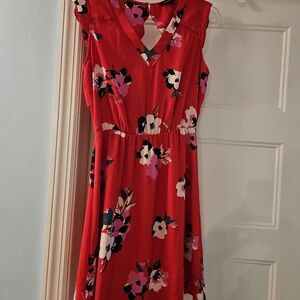 41 Hawthorn Red Floral Midi Dress